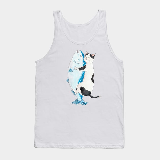 Autumn salmon cat Tank Top by TOCOROCOMUGI